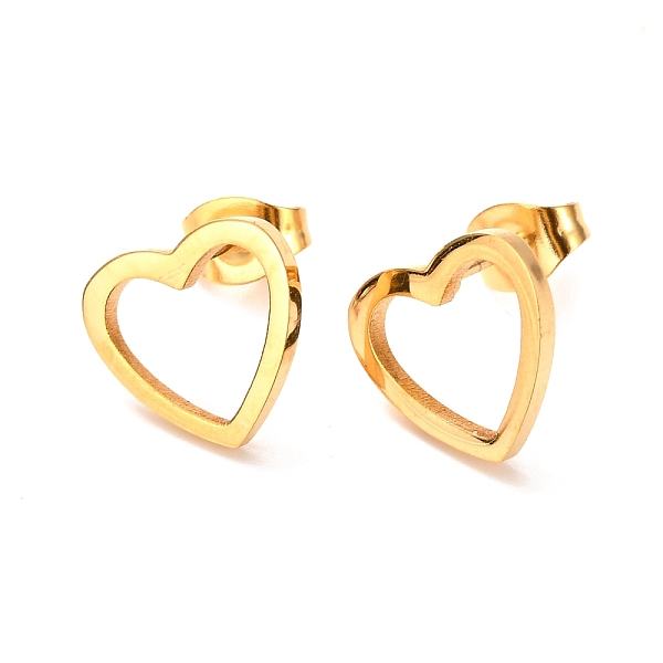 PandaHall Ion Plating(IP) 304 Stainless Steel Stud Earrings, Heart, Golden, 11x11.5mm, Pin: 0.8mm 304 Stainless Steel Heart
PandaHall Ion Plating(IP) 304 Stainless Steel Stud Earrings, Heart, Golden, 11x11.5mm, Pin: 0.8mm 304 Stainless Steel Heart