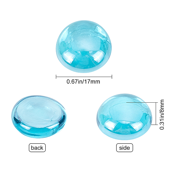 PandaHall Gorgecraft Transparent Flat Back Glass Cabochons, Half Round/Dome, for Vase Fillers, Aquarium Decor or Crafts, Deep Sky Blue...
PandaHall Gorgecraft Transparent Flat Back Glass Cabochons, Half Round/Dome, for Vase Fillers, Aquarium Decor or Crafts, Deep Sky Blue...