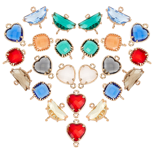 PandaHall SUNNYCLUE Glass Links Connectors, with Brass Findings, Faceted, Mixed Shapes, Mixed Color, 24pcs/box Brass+Glass Mixed Shapes..., Multicolor
PandaHall SUNNYCLUE Glass Links Connectors, with Brass Findings, Faceted, Mixed Shapes, Mixed Color, 24pcs/box Brass+Glass Mixed Shapes..., Multicolor