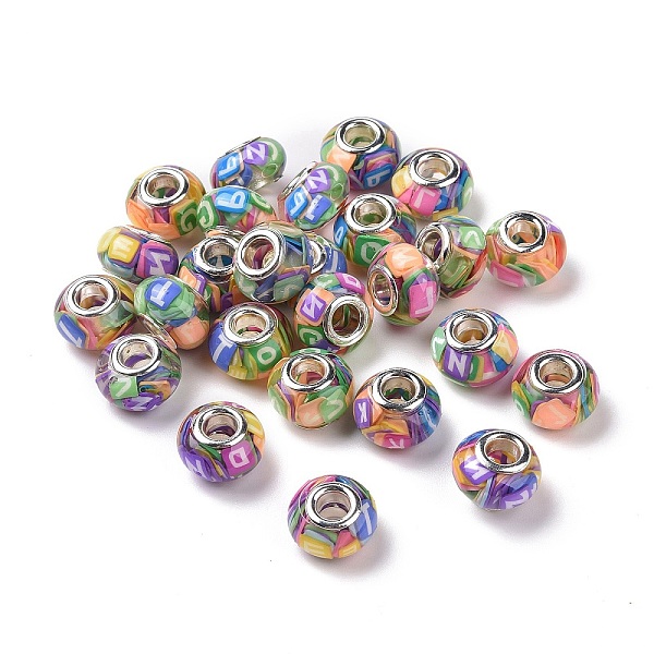 PandaHall Transparent Resin European Rondelle Beads, Large Hole Beads, with Letter Polymer Clay and Platinum Tone Alloy Double Cores...
PandaHall Transparent Resin European Rondelle Beads, Large Hole Beads, with Letter Polymer Clay and Platinum Tone Alloy Double Cores...