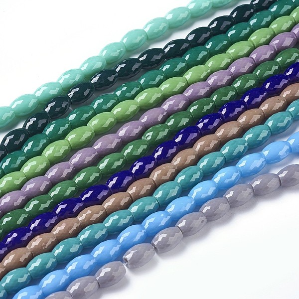 PandaHall Opaque Solid Color Glass Beads Strands, Faceted, Rice, Mixed Color, 11~11.5x8mm, Hole: 1.4mm, about 60~61pcs/strand, 26.3..., Multicolor
PandaHall Opaque Solid Color Glass Beads Strands, Faceted, Rice, Mixed Color, 11~11.5x8mm, Hole: 1.4mm, about 60~61pcs/strand, 26.3..., Multicolor