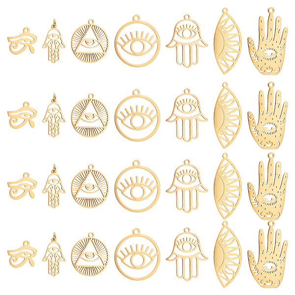 PandaHall DICOSMETIC 14Pcs 7 Style 201 Stainless Steel Pendants, Laser Cut, Hollow, Mixed Shapes, Golden, 12~35x13~24x1mm, hole: 1.5~3mm...
PandaHall DICOSMETIC 14Pcs 7 Style 201 Stainless Steel Pendants, Laser Cut, Hollow, Mixed Shapes, Golden, 12~35x13~24x1mm, hole: 1.5~3mm...