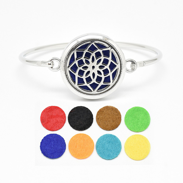 PandaHall Brass Diffuser Locket Bangles, with Alloy Findings, Flower 304 Stainless Steel Findings and Random Single Color Non-Woven Fabric..., Multicolor
PandaHall Brass Diffuser Locket Bangles, with Alloy Findings, Flower 304 Stainless Steel Findings and Random Single Color Non-Woven Fabric..., Multicolor