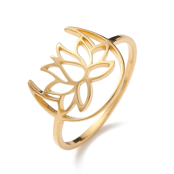 PandaHall Hollow Out Lotus 304 Stainless Steel Finger Ring for Women, Golden, Inner Diameter: 17mm 304 Stainless Steel
PandaHall Hollow Out Lotus 304 Stainless Steel Finger Ring for Women, Golden, Inner Diameter: 17mm 304 Stainless Steel