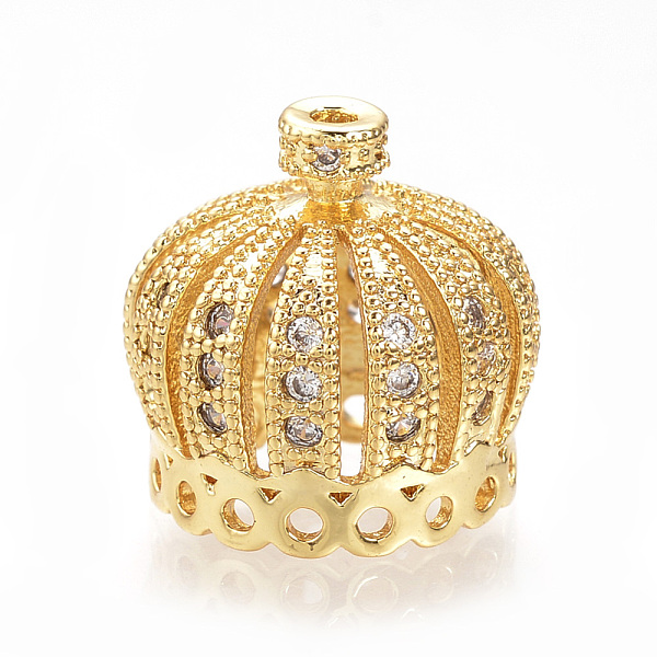 PandaHall Brass Micro Pave Cubic Zirconia Beads, Crown, Golden, 14x13.5mm, Hole: 1mm Brass+Cubic Zirconia Crown
PandaHall Brass Micro Pave Cubic Zirconia Beads, Crown, Golden, 14x13.5mm, Hole: 1mm Brass+Cubic Zirconia Crown