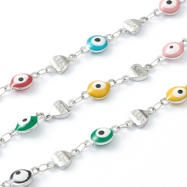 PandaHall 304 Stainless Steel Enamel Link Chains, Evil Eye & Heart with Word Love, Unwelded, with Spool, Stainless Steel Color, Mixed Color..., Multicolor
PandaHall 304 Stainless Steel Enamel Link Chains, Evil Eye & Heart with Word Love, Unwelded, with Spool, Stainless Steel Color, Mixed Color..., Multicolor