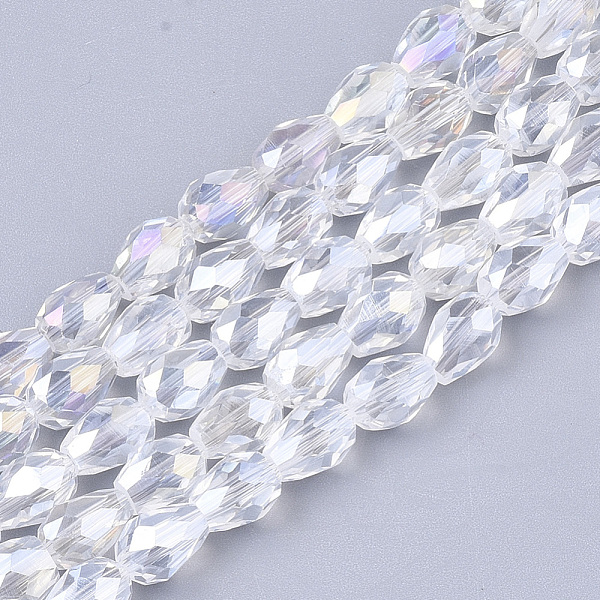 PandaHall Electroplate Glass Beads Strands, AB Color Plated, Faceted, Teardrop, Clear AB, 7.5~8x6mm, Hole: 1mm, about 66~68pcs/strand, 22.6..., White
PandaHall Electroplate Glass Beads Strands, AB Color Plated, Faceted, Teardrop, Clear AB, 7.5~8x6mm, Hole: 1mm, about 66~68pcs/strand, 22.6..., White
