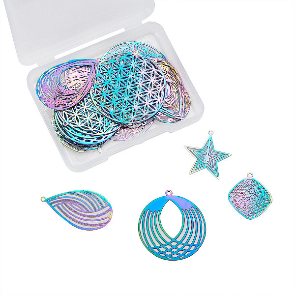 PandaHall Vacuum Plating 201 Stainless Steel Filigree Pendants, Etched Metal Embellishments, Rainbow Color, 24pcs/box 201 Stainless Steel...
PandaHall Vacuum Plating 201 Stainless Steel Filigree Pendants, Etched Metal Embellishments, Rainbow Color, 24pcs/box 201 Stainless Steel...