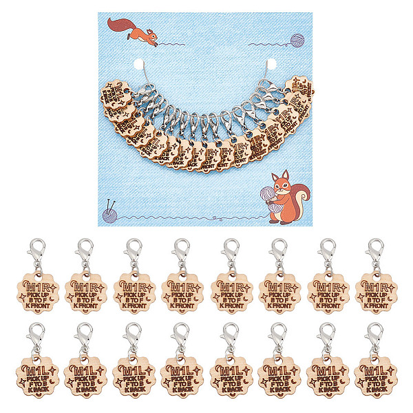 PandaHall 16 Pcs 2 Styles Wood Flower Stitch Markers, Wooden Floral Letters Crochet Stitch Marker Locking Stitch Marker with Lobster Clasp...
PandaHall 16 Pcs 2 Styles Wood Flower Stitch Markers, Wooden Floral Letters Crochet Stitch Marker Locking Stitch Marker with Lobster Clasp...