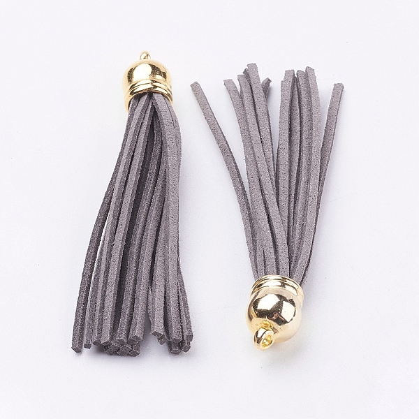 PandaHall Faux Suede Tassel Pendant Decorations, with CCB Plastic Cord Ends, Golden, Gray, 84~89x11.5~12mm, Hole: 2.5mm Faux Suede Gray
PandaHall Faux Suede Tassel Pendant Decorations, with CCB Plastic Cord Ends, Golden, Gray, 84~89x11.5~12mm, Hole: 2.5mm Faux Suede Gray