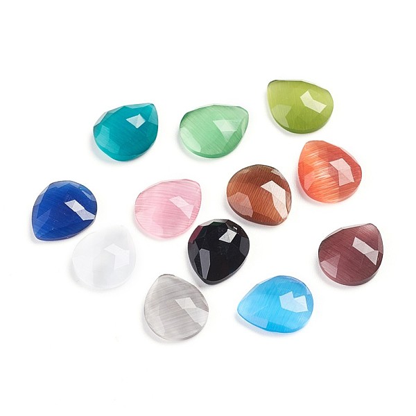 PandaHall Cat Eye Cabochons, Faceted, Teardrop, Mixed Color, 10.5x9x3~3.5mm Glass Teardrop Multicolor
PandaHall Cat Eye Cabochons, Faceted, Teardrop, Mixed Color, 10.5x9x3~3.5mm Glass Teardrop Multicolor
