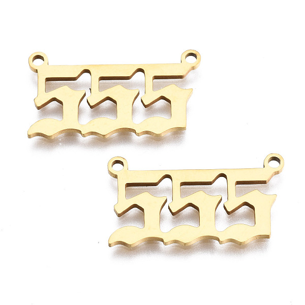 PandaHall 201 Stainless Steel Pendant Links, Laser Cut, Golden, Num.5, 12x22x1mm, Hole: 1.4mm 201 Stainless Steel Number
PandaHall 201 Stainless Steel Pendant Links, Laser Cut, Golden, Num.5, 12x22x1mm, Hole: 1.4mm 201 Stainless Steel Number