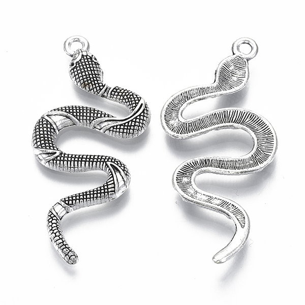 PandaHall Tibetan Style Alloy Big Pendants, Cadmium Free & Lead Free, Snake, Antique Silver, 53.5x25x3.5mm, Hole: 2.5mm Alloy Snake
PandaHall Tibetan Style Alloy Big Pendants, Cadmium Free & Lead Free, Snake, Antique Silver, 53.5x25x3.5mm, Hole: 2.5mm Alloy Snake