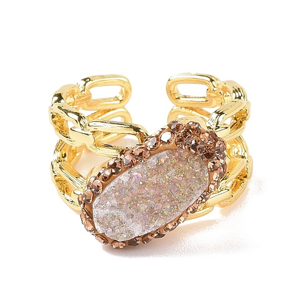 PandaHall Natural Agate Druzy Oval Open Cuff Ring with Rhinestone, Rack Plating Brass Jewelry for Women, Cadmium Free & Lead Free, Golden..., Pink
PandaHall Natural Agate Druzy Oval Open Cuff Ring with Rhinestone, Rack Plating Brass Jewelry for Women, Cadmium Free & Lead Free, Golden..., Pink