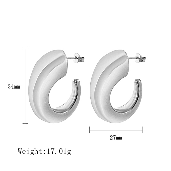 PandaHall 304 Stainless Steel Stud Earrings, Horn Half Hoop Earrings, Stainless Steel Color, 34x27mm 304 Stainless Steel Horn
PandaHall 304 Stainless Steel Stud Earrings, Horn Half Hoop Earrings, Stainless Steel Color, 34x27mm 304 Stainless Steel Horn