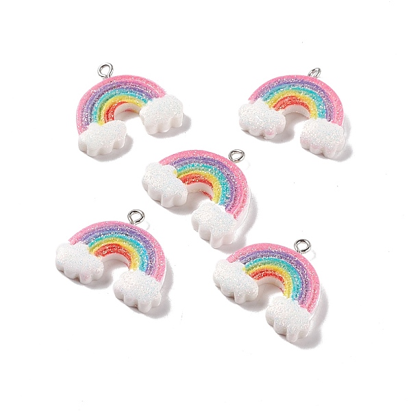 PandaHall Opaque Resin Pendants, with Platinum Tone Iron Loops and Glitter Powder, Rainbow with Cloud, Colorful, 22x26x5mm, Hole: 2mm...
PandaHall Opaque Resin Pendants, with Platinum Tone Iron Loops and Glitter Powder, Rainbow with Cloud, Colorful, 22x26x5mm, Hole: 2mm...