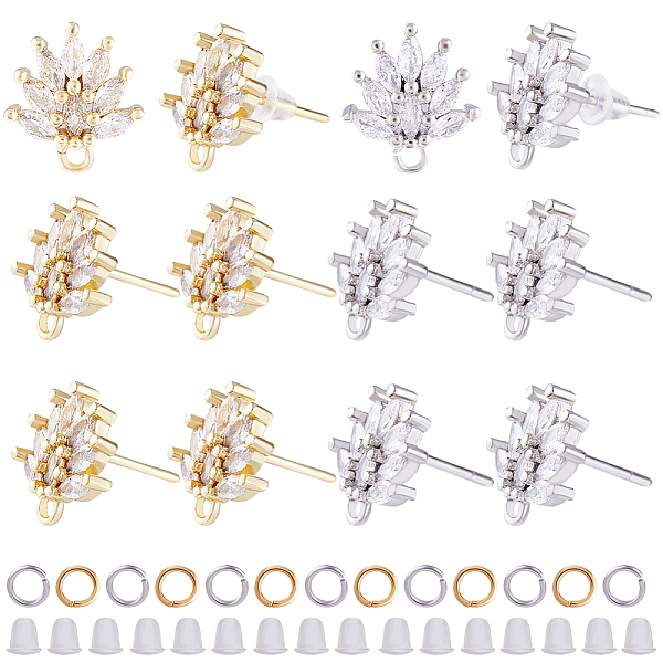 PandaHall CREATCABIN 12Pcs 2 Color Brass Cubic Zirconia Flower Stud Earring Findings Ear Stud Earrings Earring Posts with Loops Open Jump...
PandaHall CREATCABIN 12Pcs 2 Color Brass Cubic Zirconia Flower Stud Earring Findings Ear Stud Earrings Earring Posts with Loops Open Jump...