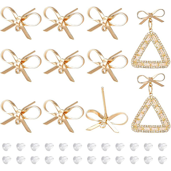 PandaHall BENECREAT 12Pcs Real 18K Gold Plated Stud Earring Findings, Bow Tie Butterfly Brass Earrings Stud with Horizontal Loops and 30Pcs...
PandaHall BENECREAT 12Pcs Real 18K Gold Plated Stud Earring Findings, Bow Tie Butterfly Brass Earrings Stud with Horizontal Loops and 30Pcs...