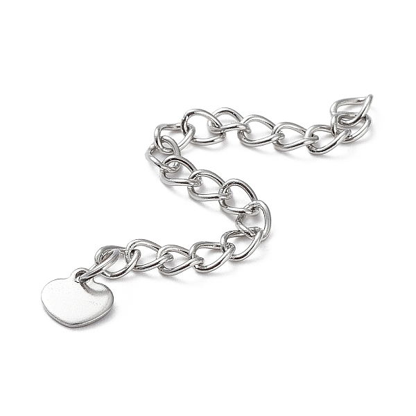 PandaHall 304 Stainless Steel Curb Chains Extender, End Chains with 201 Stainless SteeL Heart Chain Tabs, Stainless Steel Color, 58x3mm 304...
PandaHall 304 Stainless Steel Curb Chains Extender, End Chains with 201 Stainless SteeL Heart Chain Tabs, Stainless Steel Color, 58x3mm 304...