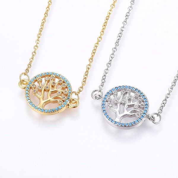 PandaHall 304 Stainless Steel Pendant Necklaces, with Cubic Zirconia, Flat Round with Tree, Mixed Color, 18.50 inch(47cm), Links..., Blue
PandaHall 304 Stainless Steel Pendant Necklaces, with Cubic Zirconia, Flat Round with Tree, Mixed Color, 18.50 inch(47cm), Links..., Blue