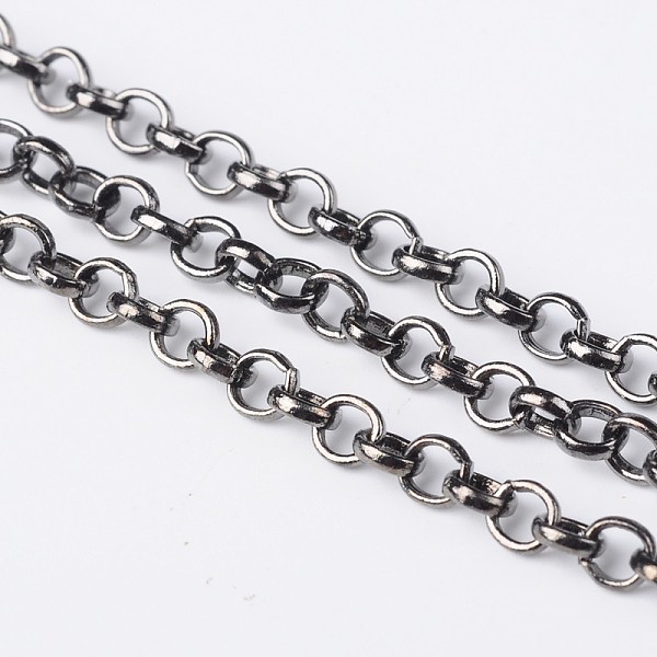 PandaHall Iron Rolo Chain, Unwelded, with Spool, Cadmium Free & Nickel Free & Lead Free, Gunmetal, 4x1mm, about 164.04 Feet(50m)/roll Iron
PandaHall Iron Rolo Chain, Unwelded, with Spool, Cadmium Free & Nickel Free & Lead Free, Gunmetal, 4x1mm, about 164.04 Feet(50m)/roll Iron