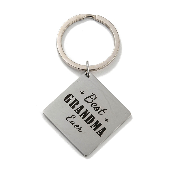 PandaHall Mother's Day Gift 201 Stainless Steel Word Best Grandma Keychains, with Iron Key Rings, Rhombus, 72.50mm Stainless Steel Rhombus
PandaHall Mother's Day Gift 201 Stainless Steel Word Best Grandma Keychains, with Iron Key Rings, Rhombus, 72.50mm Stainless Steel Rhombus