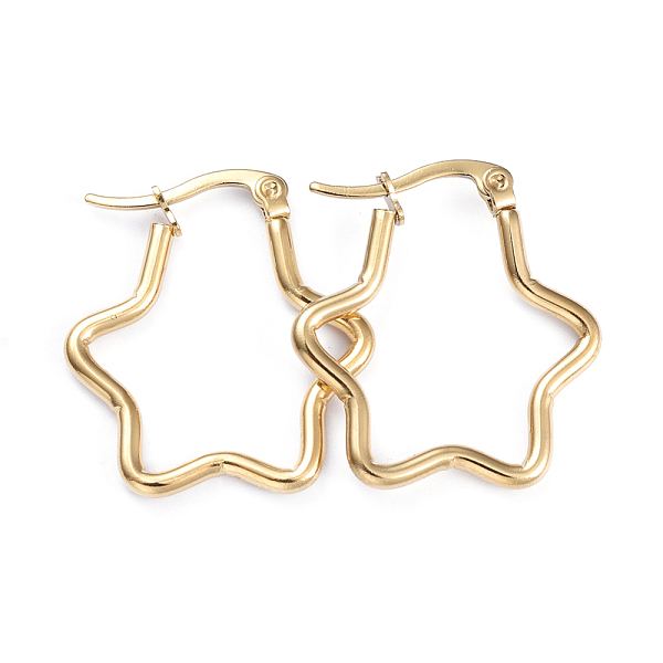 PandaHall 201 Stainless Steel Hoop Earrings, with 304 Stainless Steel Pins, Star, Golden, 12 Gauge, 27x24.5x2mm, Pin: 1x0.7mm 304 Stainless...
PandaHall 201 Stainless Steel Hoop Earrings, with 304 Stainless Steel Pins, Star, Golden, 12 Gauge, 27x24.5x2mm, Pin: 1x0.7mm 304 Stainless...