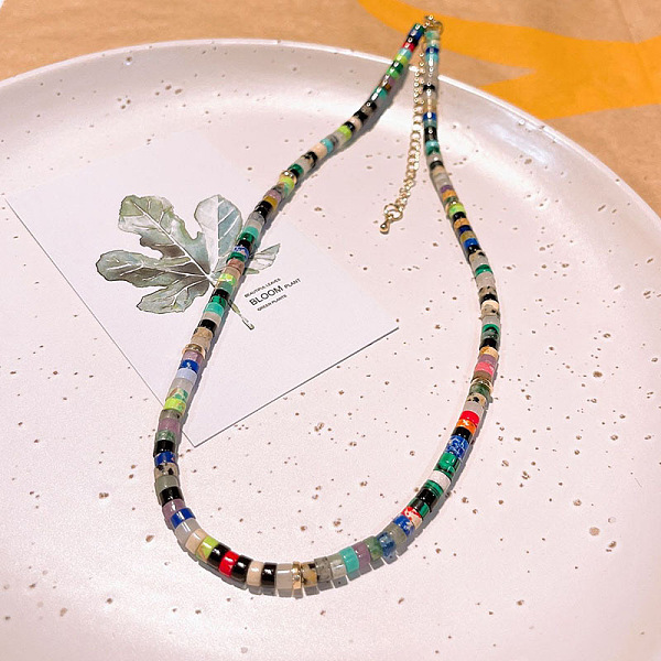 PandaHall Natural & Synthetic Mixed Gemstone Heishi Graduated Beaded Necklaces Mixed Stone Column
PandaHall Natural & Synthetic Mixed Gemstone Heishi Graduated Beaded Necklaces Mixed Stone Column
