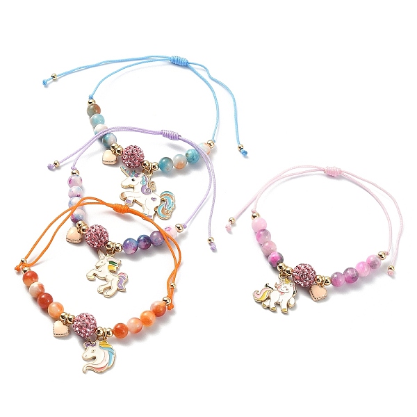 PandaHall Alloy Enamel Unicorn Charm Bracelet, Natural Dyed White Jade Braided Adjustable Bracelet, Mixed Color, Inner Diameter: 7/8~3-7/8..., Multicolor
PandaHall Alloy Enamel Unicorn Charm Bracelet, Natural Dyed White Jade Braided Adjustable Bracelet, Mixed Color, Inner Diameter: 7/8~3-7/8..., Multicolor