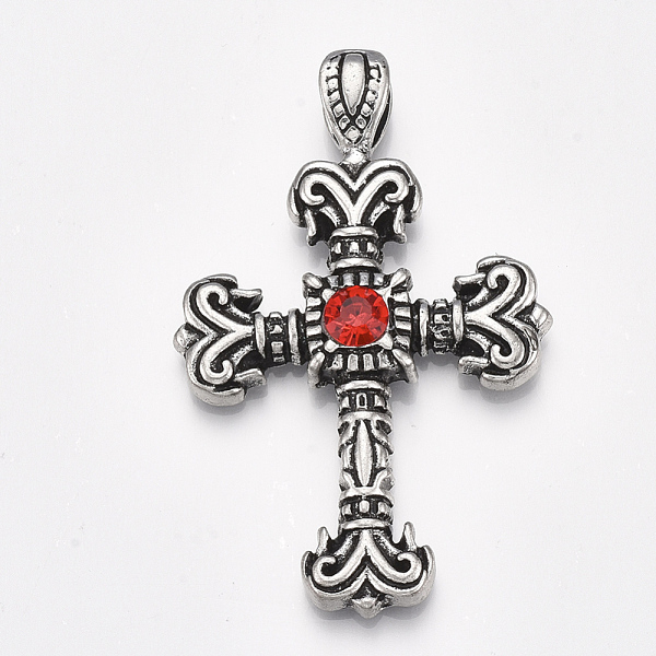 PandaHall Alloy Big Pendants, with Rhinestone, Cross, Light Siam, Antique Silver, 65x41.5x8mm, Hole: 9.5x5mm Alloy+Rhinestone Cross Red
PandaHall Alloy Big Pendants, with Rhinestone, Cross, Light Siam, Antique Silver, 65x41.5x8mm, Hole: 9.5x5mm Alloy+Rhinestone Cross Red