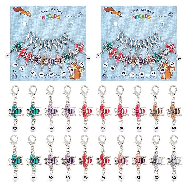 PandaHall Alloy Enamel & Acrylic Pendant Locking Stitch Markers, Zinc Alloy Lobster Claw Clasp Stitch Marker, Bee with Number, Mixed Color..., Multicolor
PandaHall Alloy Enamel & Acrylic Pendant Locking Stitch Markers, Zinc Alloy Lobster Claw Clasp Stitch Marker, Bee with Number, Mixed Color..., Multicolor