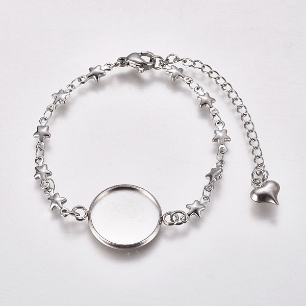 PandaHall 304 Stainless Steel Bracelet Making, with Lobster Claw Clasps, Star Link Chains and Flat Round Cabochon Settings, Stainless Steel...
PandaHall 304 Stainless Steel Bracelet Making, with Lobster Claw Clasps, Star Link Chains and Flat Round Cabochon Settings, Stainless Steel...