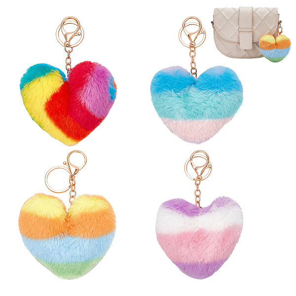 PandaHall WADORN 4Pcs 4 Styles Plush Rainbow Splicing Heart Pendant Keychain, for Keychain, Purse, Backpack Ornament, Mixed Color, 13.5~14cm..., Multicolor
PandaHall WADORN 4Pcs 4 Styles Plush Rainbow Splicing Heart Pendant Keychain, for Keychain, Purse, Backpack Ornament, Mixed Color, 13.5~14cm..., Multicolor