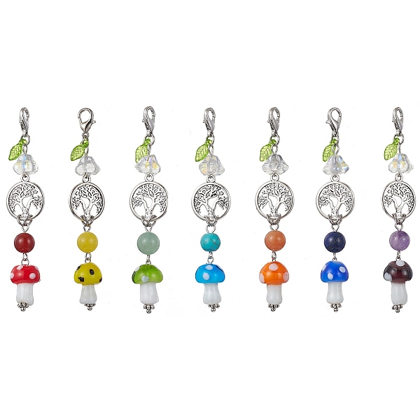 PandaHall Synthetic & Natural Mixed Gemstone Beaded Pendant Decorations, Mushroom Lampwork & Tibetan Style Alloy Hanging Pendants, 80mm..., Multicolor
PandaHall Synthetic & Natural Mixed Gemstone Beaded Pendant Decorations, Mushroom Lampwork & Tibetan Style Alloy Hanging Pendants, 80mm..., Multicolor