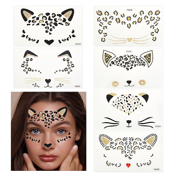 PandaHall OLYCRAFT 6 Sheets Crystal Cat Face Jewels 3.1x5.1 Inch Acrylic Rhinestone Stickers Temporary Leopard Tattoo Stickers Leopard Face...
PandaHall OLYCRAFT 6 Sheets Crystal Cat Face Jewels 3.1x5.1 Inch Acrylic Rhinestone Stickers Temporary Leopard Tattoo Stickers Leopard Face...