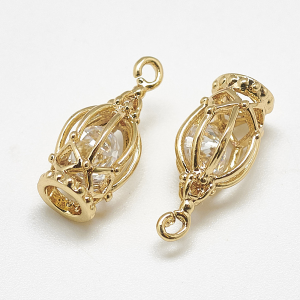 PandaHall Brass Charms, with Cubic Zirconia, Hollow, Birdcage, Clear, Real 18K Gold Plated, 15x7.5x7.5mm, Hole: 1.5mm Brass+Cubic Zirconia...
PandaHall Brass Charms, with Cubic Zirconia, Hollow, Birdcage, Clear, Real 18K Gold Plated, 15x7.5x7.5mm, Hole: 1.5mm Brass+Cubic Zirconia...