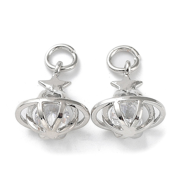 PandaHall Rack Plating Brass Clear Cubic Zirconia Pendants, Long-Lasting Plated, Cadmium Free & Lead Free, with Jump Rings, Planet, Platinum...
PandaHall Rack Plating Brass Clear Cubic Zirconia Pendants, Long-Lasting Plated, Cadmium Free & Lead Free, with Jump Rings, Planet, Platinum...