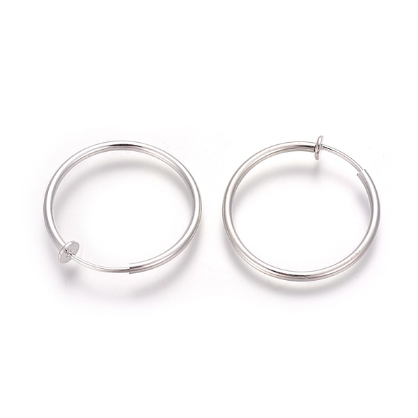 PandaHall Electroplate Brass Retractable Clip-on Earrings, Non Piercing Spring Hoop Earrings, Cartilage Earring, Silver Color Plated...
PandaHall Electroplate Brass Retractable Clip-on Earrings, Non Piercing Spring Hoop Earrings, Cartilage Earring, Silver Color Plated...