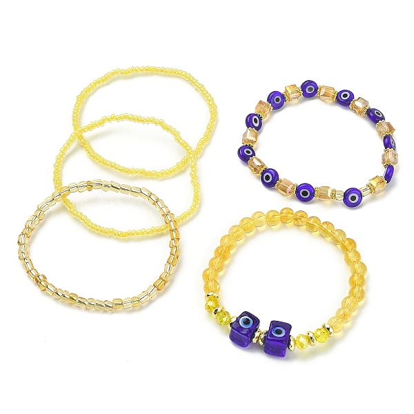 PandaHall 5Pcs 5 Style Natural Citrine & Lampwork Evil Eye & Seed Beaded Stretch Bracelets Set, Stackable Bracelets, Inner Diameter: 2~2-3/8...
PandaHall 5Pcs 5 Style Natural Citrine & Lampwork Evil Eye & Seed Beaded Stretch Bracelets Set, Stackable Bracelets, Inner Diameter: 2~2-3/8...