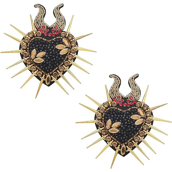 PandaHall CHGCRAFT 2 Pcs Embroidery Beaded Rhinestone Heart Patches Gold Sequin Paillette Patches Punk Style Rivet Badges Cloth Sew on..., Black
PandaHall CHGCRAFT 2 Pcs Embroidery Beaded Rhinestone Heart Patches Gold Sequin Paillette Patches Punk Style Rivet Badges Cloth Sew on..., Black
