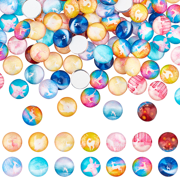 PandaHall ARRICRAFT 140Pcs 14 Style Glass Cabochons, Flat Round with Deer Pattern, Mixed Color, 12x4mm, 10pcs/style Glass Flat Round..., Multicolor
PandaHall ARRICRAFT 140Pcs 14 Style Glass Cabochons, Flat Round with Deer Pattern, Mixed Color, 12x4mm, 10pcs/style Glass Flat Round..., Multicolor