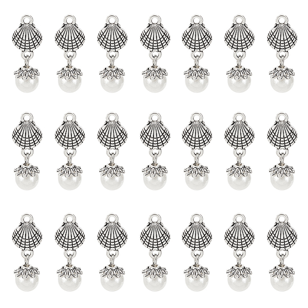 PandaHall ARRICRAFT 32Pcs Acrylic Imitated Pearl Pendants, with Tibetan Style Alloy Finding, Shell, Antique Silver, 27mm, Hole: 1.8mm...
PandaHall ARRICRAFT 32Pcs Acrylic Imitated Pearl Pendants, with Tibetan Style Alloy Finding, Shell, Antique Silver, 27mm, Hole: 1.8mm...
