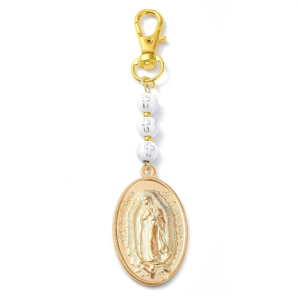 PandaHall Alloy Oval with Virgin Mary Pendant Decorations, with Acrylic Beads and Alloy Swivel Lobster Claw Clasps, Religion, Golden, 108mm..., White
PandaHall Alloy Oval with Virgin Mary Pendant Decorations, with Acrylic Beads and Alloy Swivel Lobster Claw Clasps, Religion, Golden, 108mm..., White