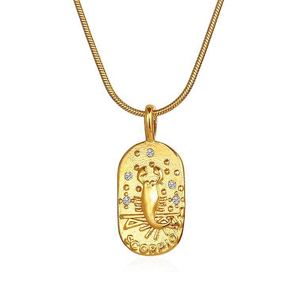 PandaHall Constellations Cubic Zirconia Pendant Necklace, with Golden Stainless Steel Round Snake Chains, Scorpio, 17.72 inch(45cm) Cubic...
PandaHall Constellations Cubic Zirconia Pendant Necklace, with Golden Stainless Steel Round Snake Chains, Scorpio, 17.72 inch(45cm) Cubic...