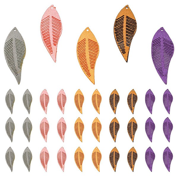 PandaHall 40pcs 5 colors Korean Faux Suede Pendants, Leaf, Mixed Color, 44x16x1.6mm, Hole: 1.2mm Faux Suede Leaf Multicolor
PandaHall 40pcs 5 colors Korean Faux Suede Pendants, Leaf, Mixed Color, 44x16x1.6mm, Hole: 1.2mm Faux Suede Leaf Multicolor