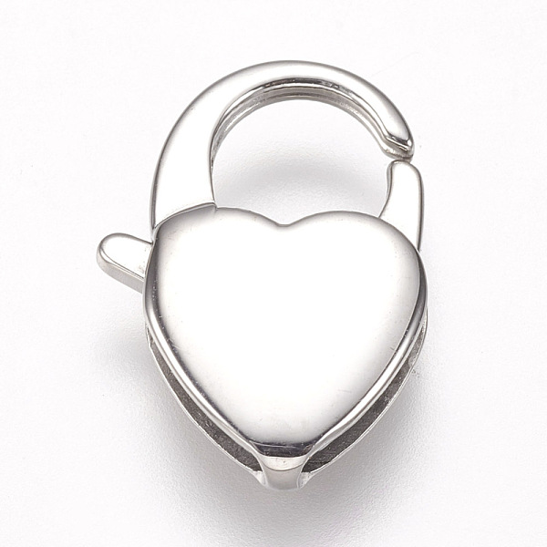 PandaHall 304 Stainless Steel Lobster Claw Clasps, Heart, Stainless Steel Color, 16x11x3mm, Hole: 1.5x4mm 304 Stainless Steel Heart
PandaHall 304 Stainless Steel Lobster Claw Clasps, Heart, Stainless Steel Color, 16x11x3mm, Hole: 1.5x4mm 304 Stainless Steel Heart