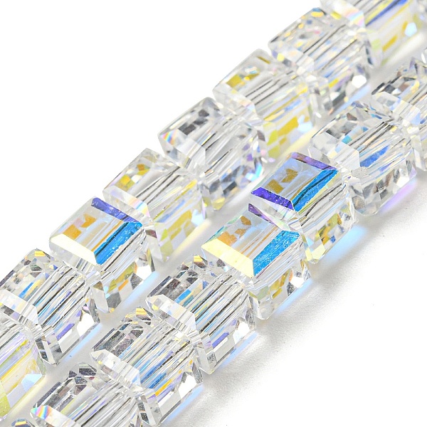 PandaHall Electroplate Glass Beads Strands, Half Rainbow Plated, Faceted, Cube, Clear AB, 7~7.5x7~7.5x7~7.5mm, Hole: 1mm Glass Cube White
PandaHall Electroplate Glass Beads Strands, Half Rainbow Plated, Faceted, Cube, Clear AB, 7~7.5x7~7.5x7~7.5mm, Hole: 1mm Glass Cube White