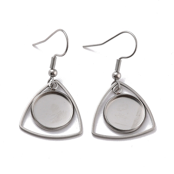PandaHall 201 Stainless Steel Earring Hooks, with Triangle Blank Pendant Trays, Flat Round Setting for Cabochon, Stainless Steel Color, 36mm...
PandaHall 201 Stainless Steel Earring Hooks, with Triangle Blank Pendant Trays, Flat Round Setting for Cabochon, Stainless Steel Color, 36mm...