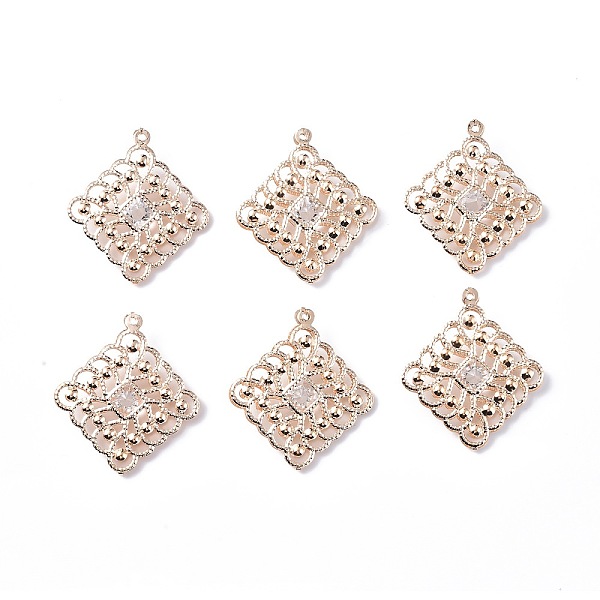 PandaHall Rack Plating Iron Glass Pendants, Light Gold Tone Rhombus Charms, Light Gold, 39.5x35x7.5mm, Hole: 1.2mm Iron+Glass Rhombus Clear
PandaHall Rack Plating Iron Glass Pendants, Light Gold Tone Rhombus Charms, Light Gold, 39.5x35x7.5mm, Hole: 1.2mm Iron+Glass Rhombus Clear