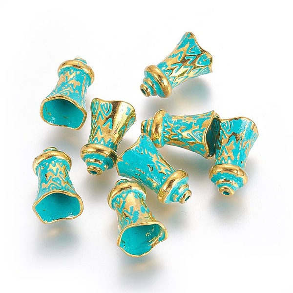 PandaHall Alloy Bead Cone, Golden & Green Patina, 17x11.5mm, Hole: 1.6mm, Inner Diameter: 5mm Alloy
PandaHall Alloy Bead Cone, Golden & Green Patina, 17x11.5mm, Hole: 1.6mm, Inner Diameter: 5mm Alloy